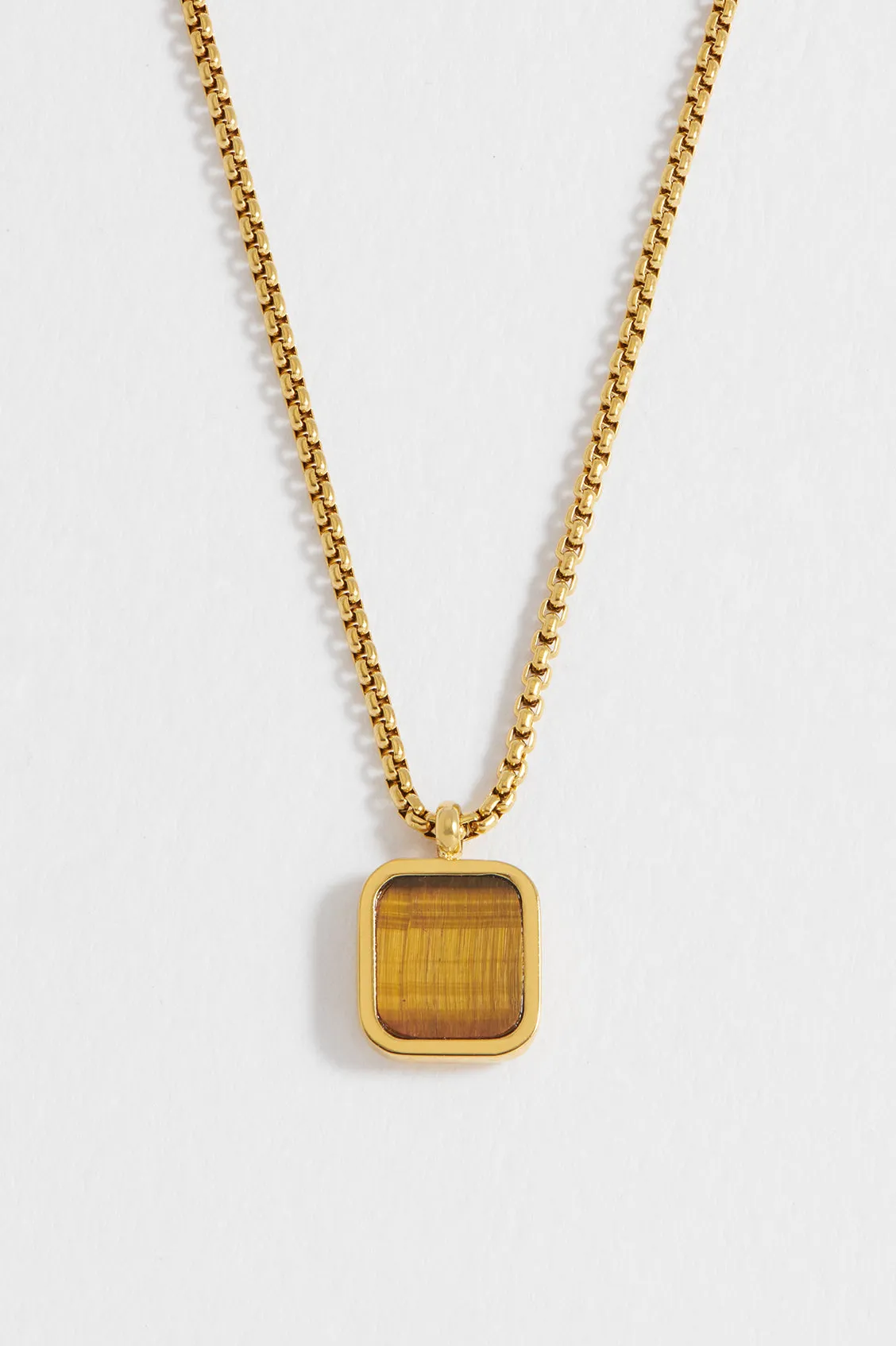 Men's Square Gemstone Pendant Necklace sold by Estella Bartlett