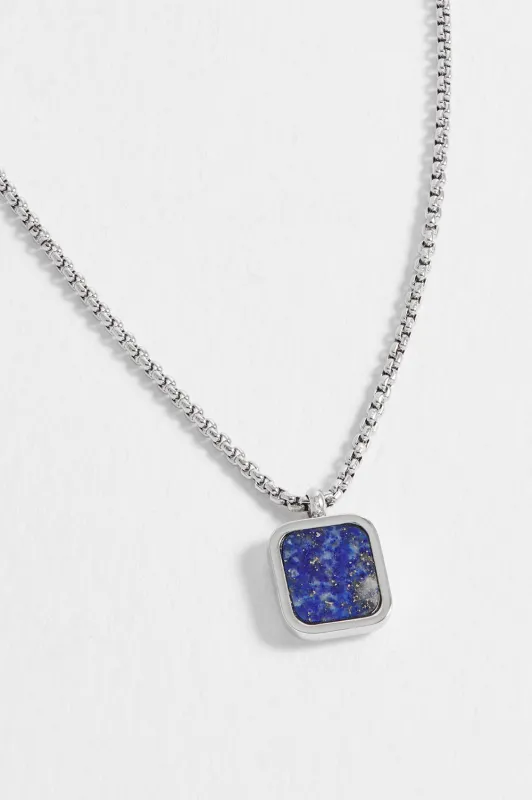 Men's Square Gemstone Pendant Necklace sold by Estella Bartlett