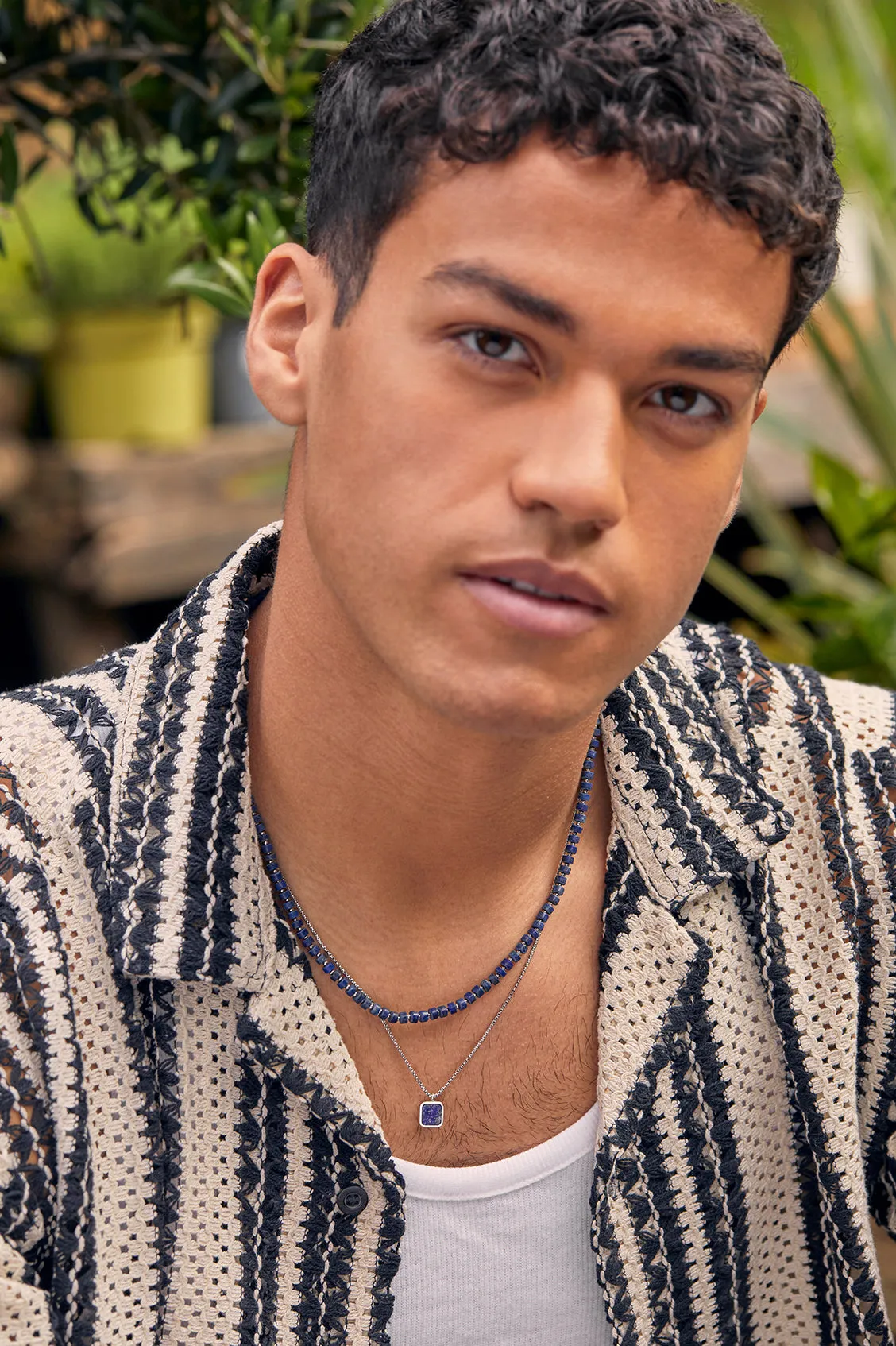Men's Gemstone Rondelle Necklace sold by Estella Bartlett product image thumbnail 2
