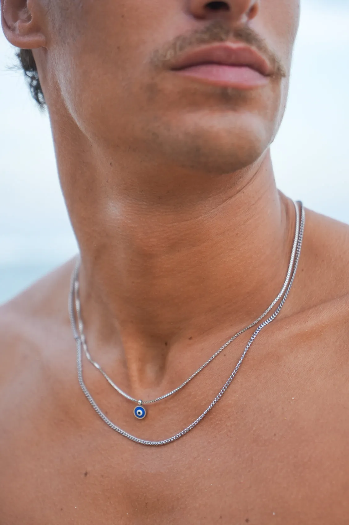 Men's Enamel Evil Eye Necklace sold by Estella Bartlett product image thumbnail 2