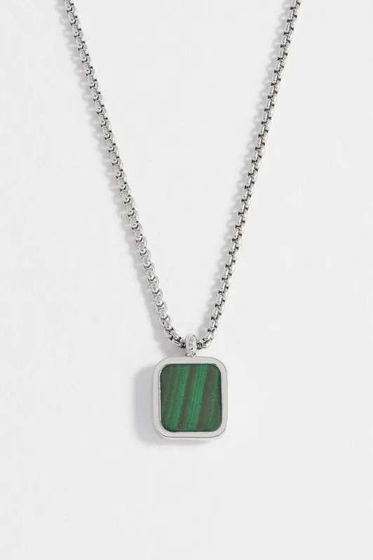 Men's Square Gemstone Pendant Necklace sold by Estella Bartlett