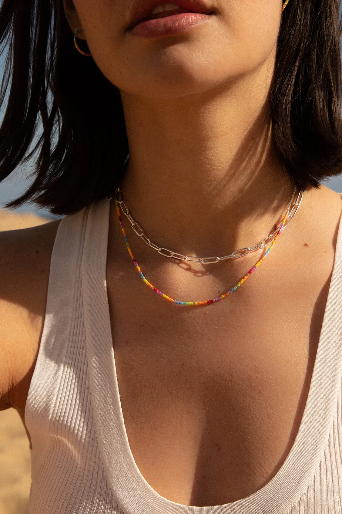 Rainbow Beaded Necklace sold by Estella Bartlett product image thumbnail 2