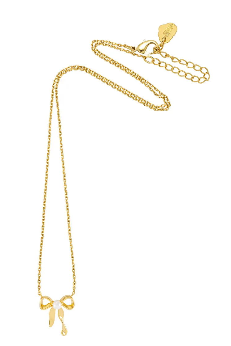 Pearl Bow Necklace sold by Estella Bartlett product image thumbnail 3