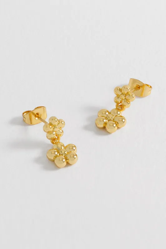 Duo Flower Drop Earrings sold by Estella Bartlett