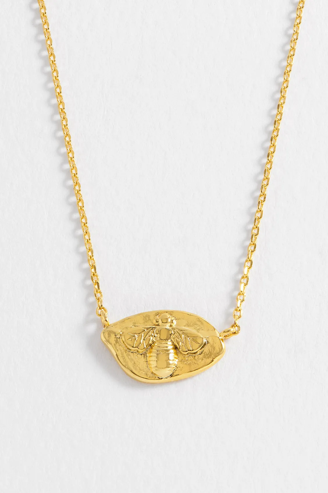 Hammered Coin Bee Pendant Necklace sold by Estella Bartlett product image thumbnail 2