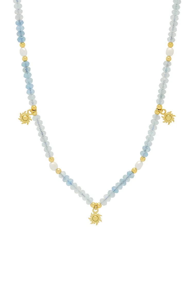 Pearl Gemstone Sun Necklace sold by Estella Bartlett product image thumbnail 3