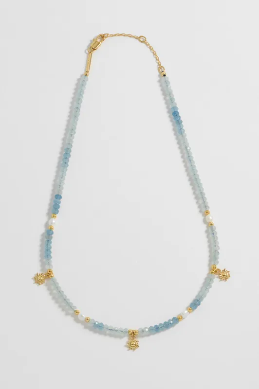 Pearl Gemstone Sun Necklace sold by Estella Bartlett