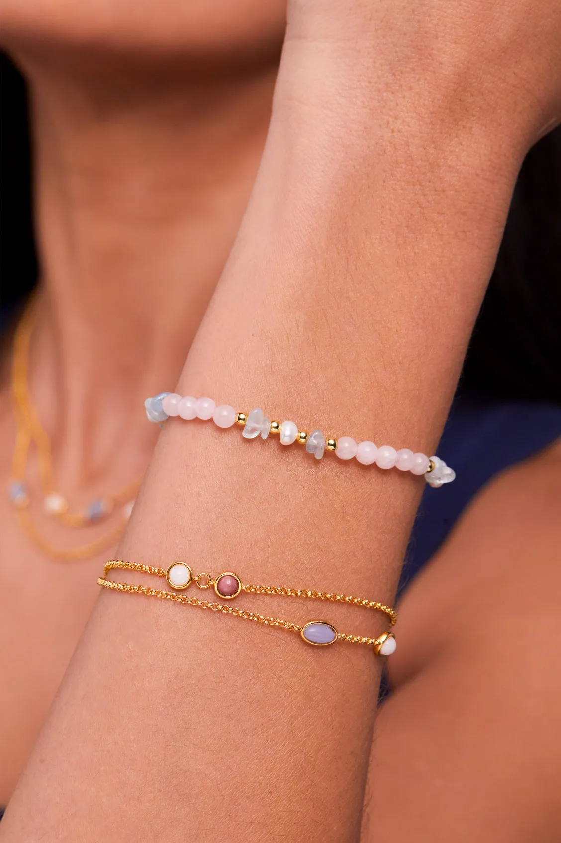Gemstone Pearl T-Bar Bracelet sold by Estella Bartlett product image thumbnail 2