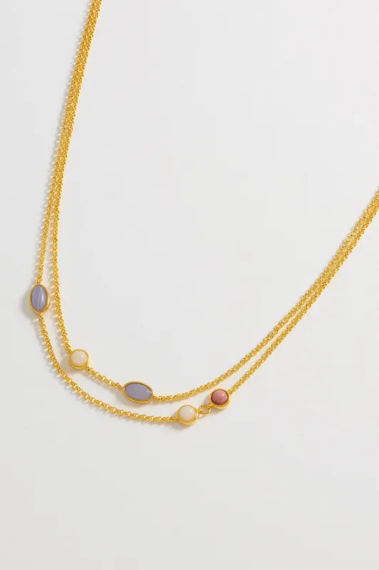 Gemstone Double Chain Necklace sold by Estella Bartlett