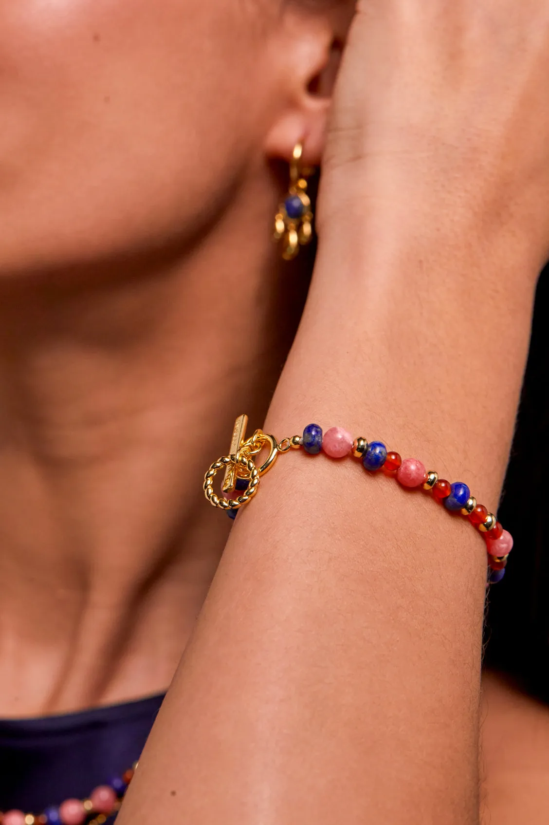 Mixed Gemstone T-Bar Bracelet sold by Estella Bartlett product image thumbnail 2