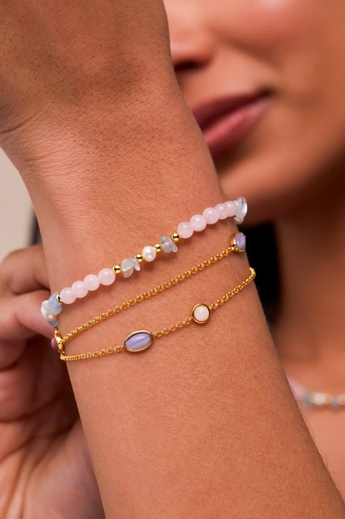 Gemstone Double Chain Bracelet sold by Estella Bartlett product image thumbnail 2