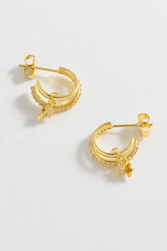 Duo Pave Star Hoops made by Estella Bartlett
