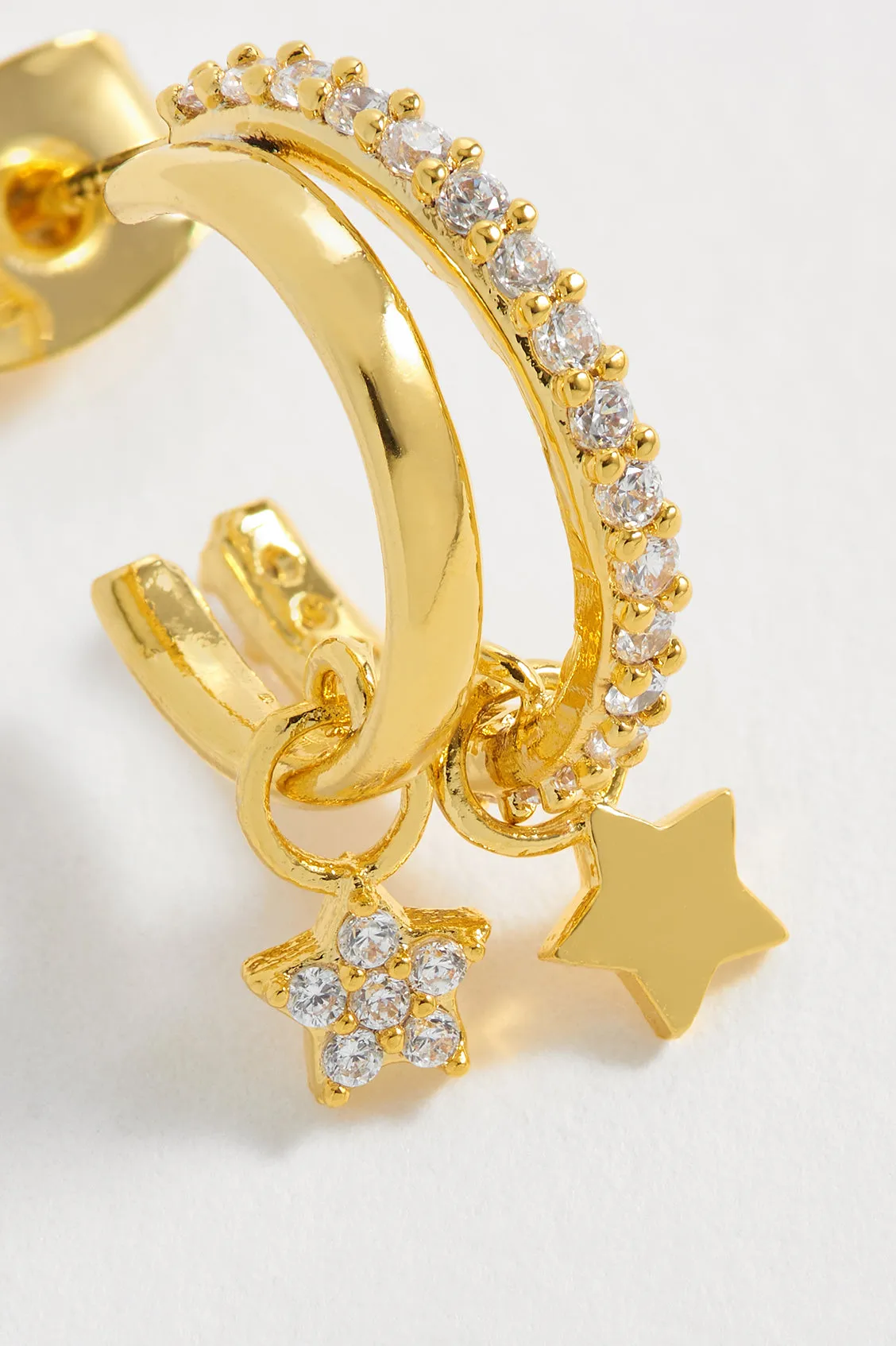 Duo Pave Star Hoops sold by Estella Bartlett product image thumbnail 4