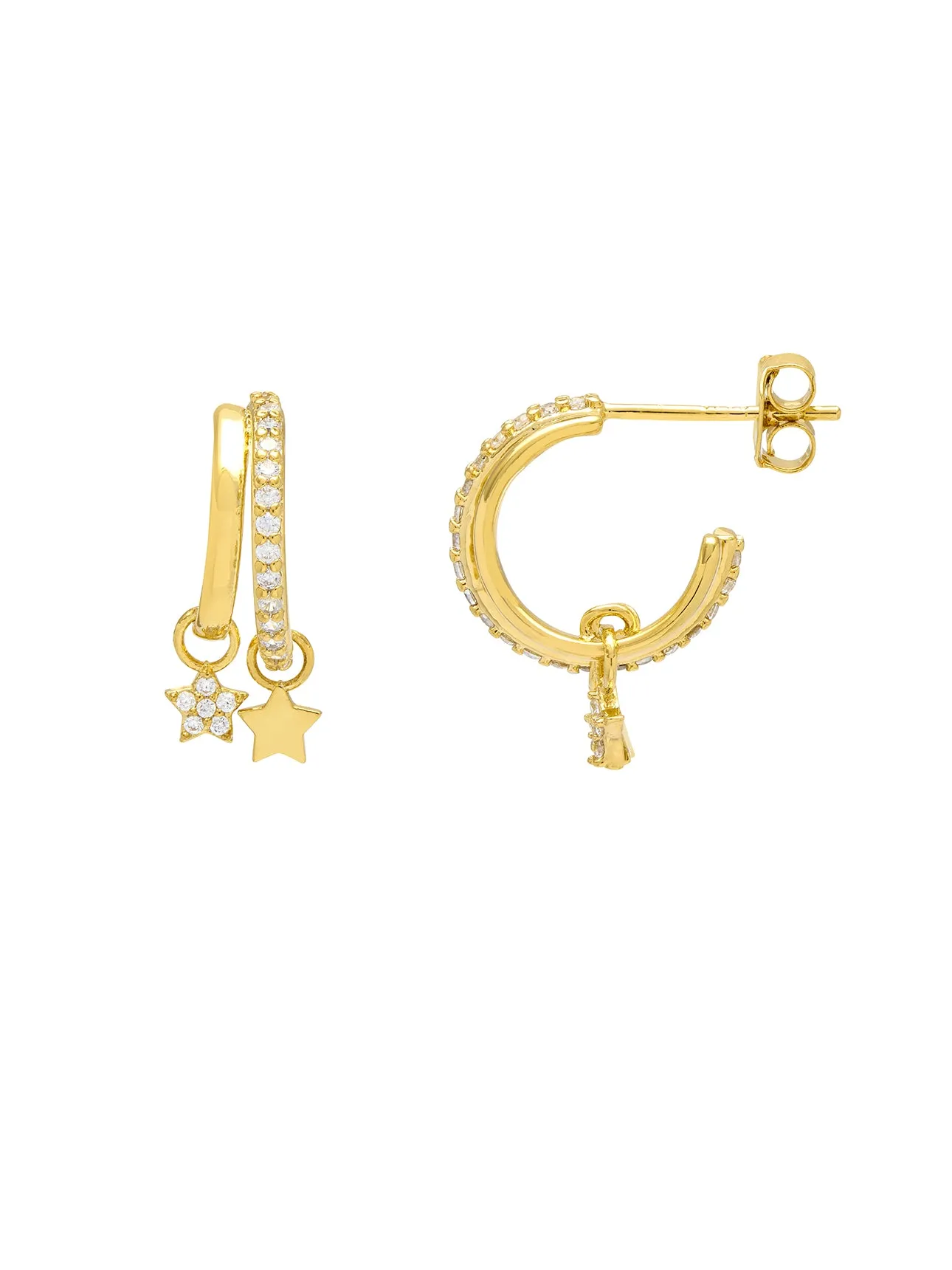 Duo Pave Star Hoops sold by Estella Bartlett product image thumbnail 3