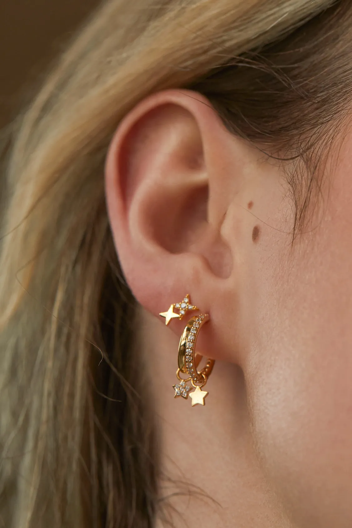 Duo Pave Star Hoops sold by Estella Bartlett product image thumbnail 2