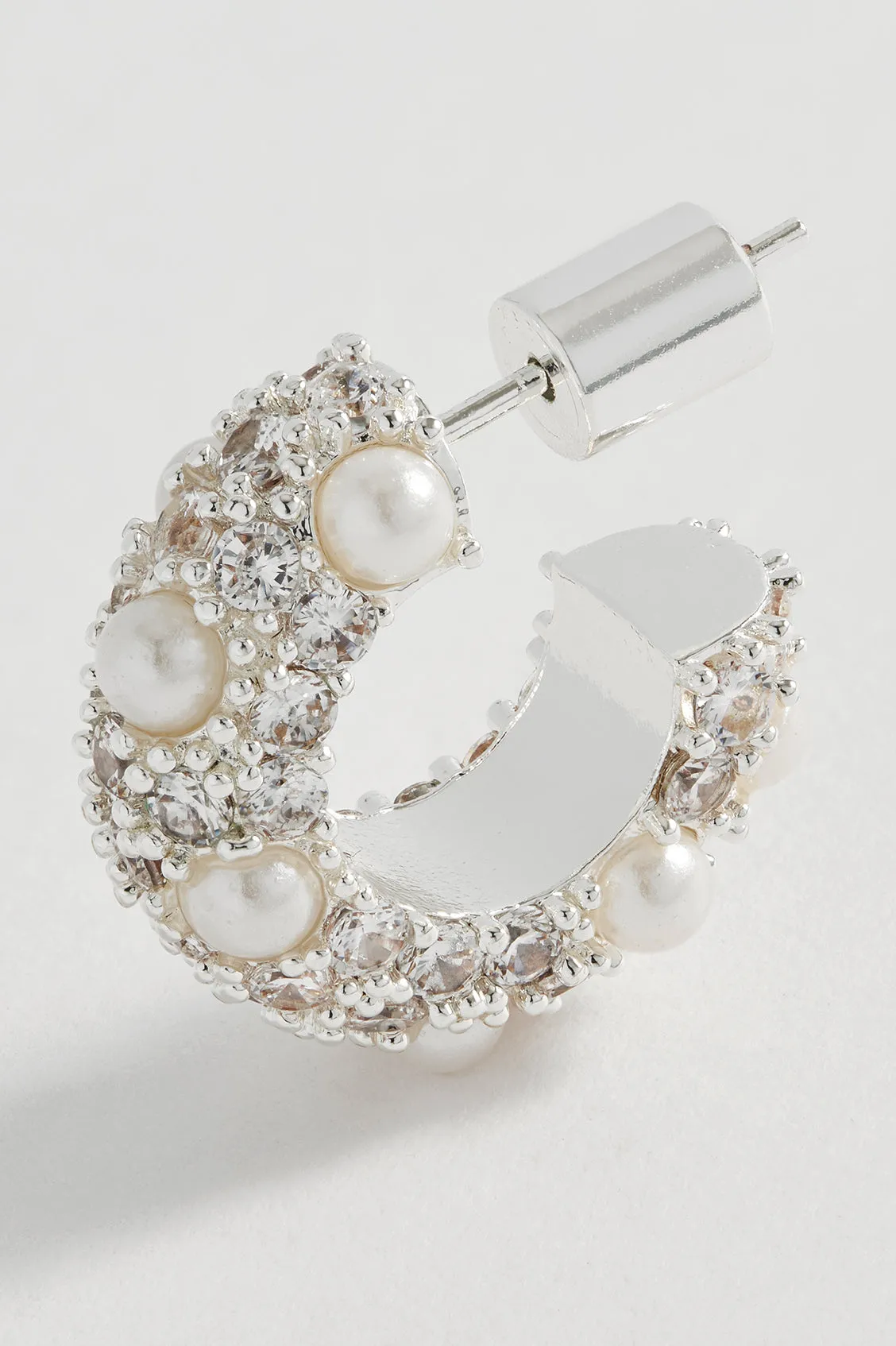 Embellished Pearl and CZ Hoops sold by Estella Bartlett product image thumbnail 4