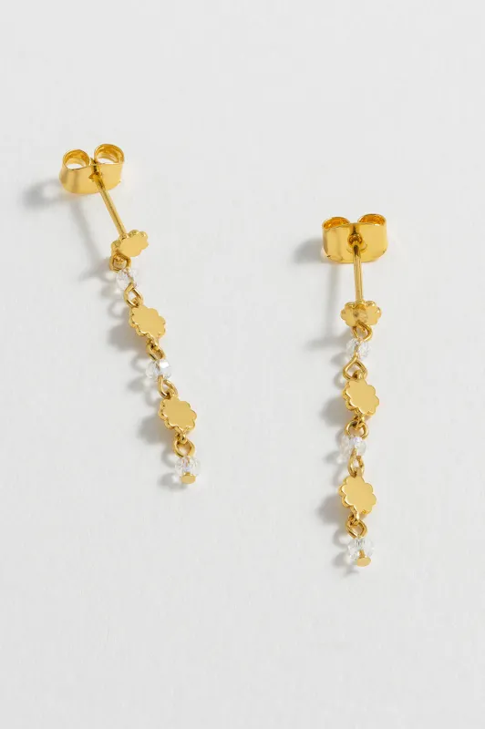 Triple Flower Crystal Drop Earrings sold by Estella Bartlett