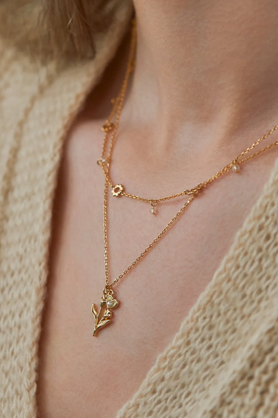 Flower Crystal Necklace sold by Estella Bartlett product image thumbnail 3