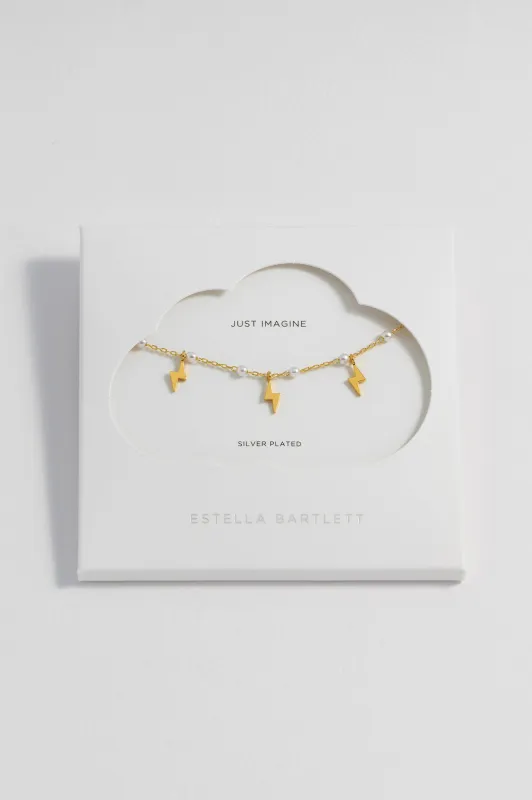 Pearl Power Bolt Charm Necklace sold by Estella Bartlett