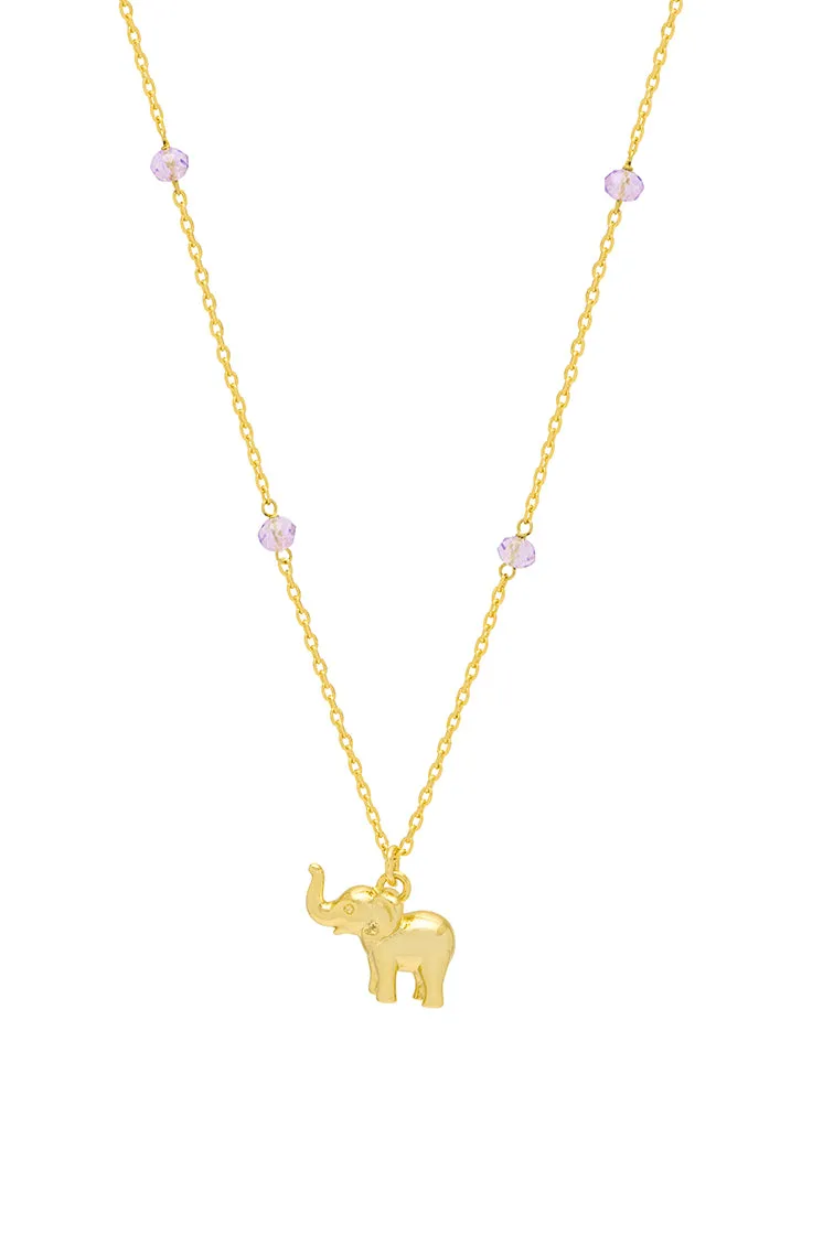 Lilac Elephant Necklace sold by Estella Bartlett product image thumbnail 3