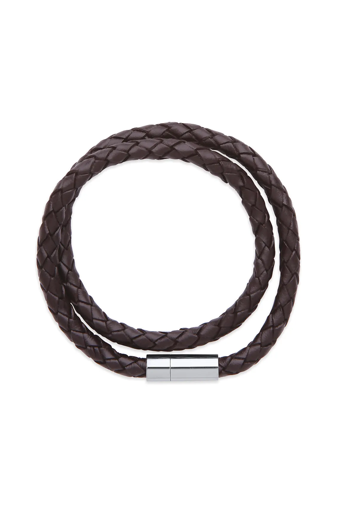 Men's Leather Double Plaited Wrap Bracelet sold by Estella Bartlett product image thumbnail 3