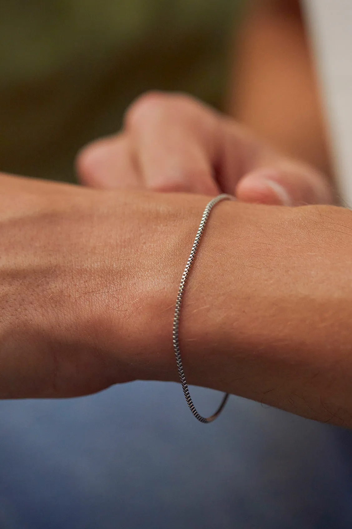 Men's Thin Box Chain Bracelet sold by Estella Bartlett