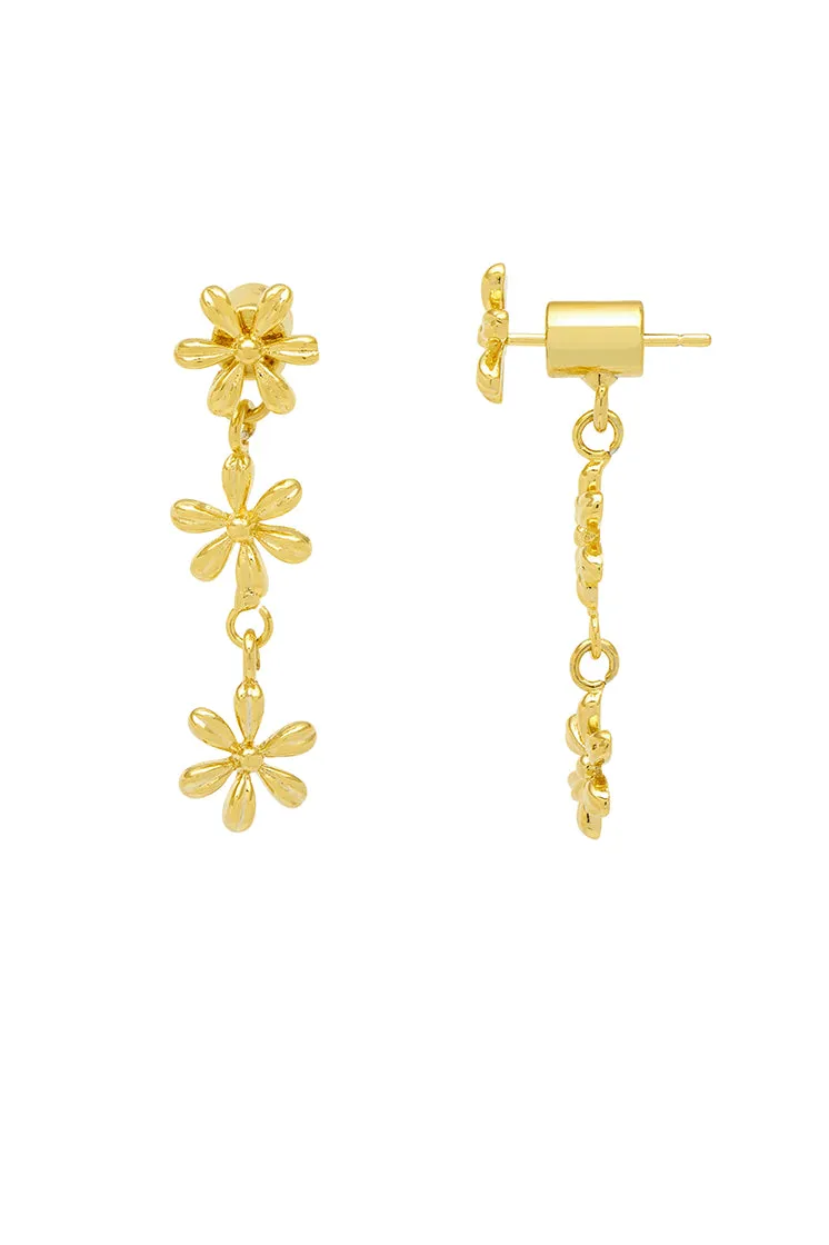 Trio Flower Drop Earrings sold by Estella Bartlett product image thumbnail 3