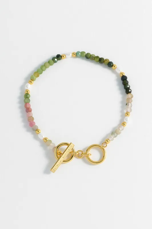 Gemstone Pearl T-Bar Beaded Bracelet sold by Estella Bartlett