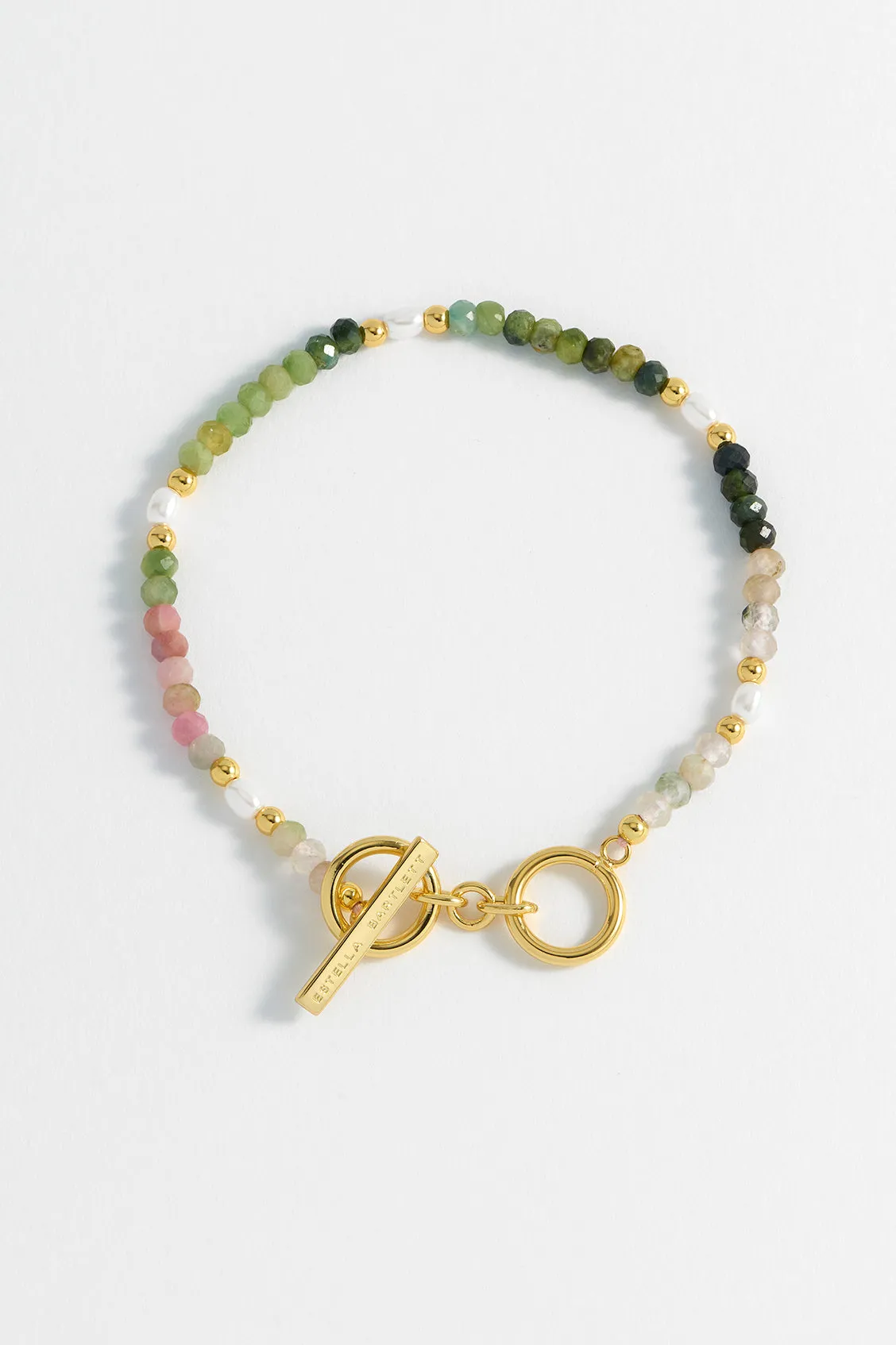 Gemstone Pearl T-Bar Beaded Bracelet sold by Estella Bartlett