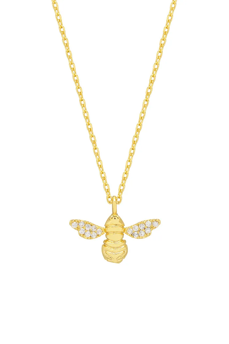 CZ Bee Charm Pendant Necklace sold by Estella Bartlett product image thumbnail 3