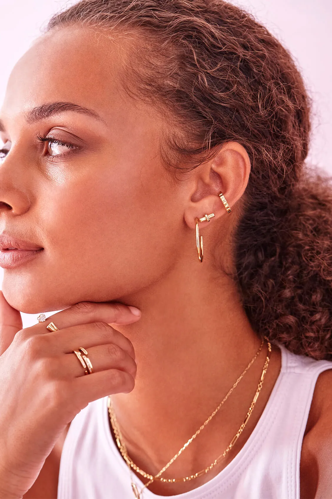 Large Chunky Hoop Earrings sold by Estella Bartlett product image thumbnail 2