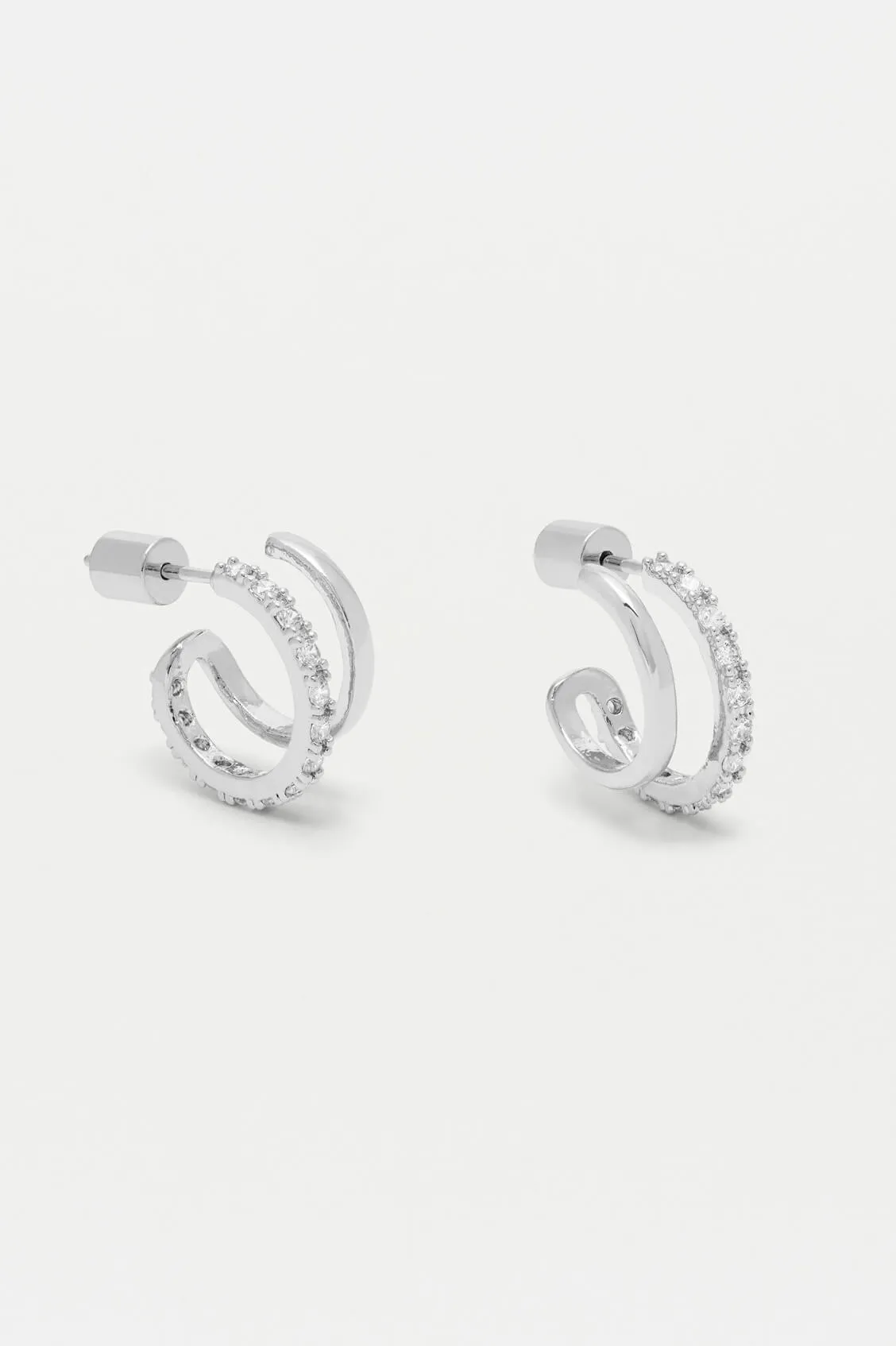 Double Hoop Illusion Pave Earrings sold by Estella Bartlett