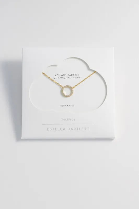 Circle CZ Necklace sold by Estella Bartlett