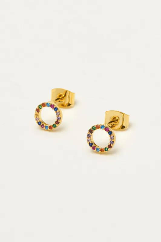 Rainbow Circle Earrings made by Estella Bartlett