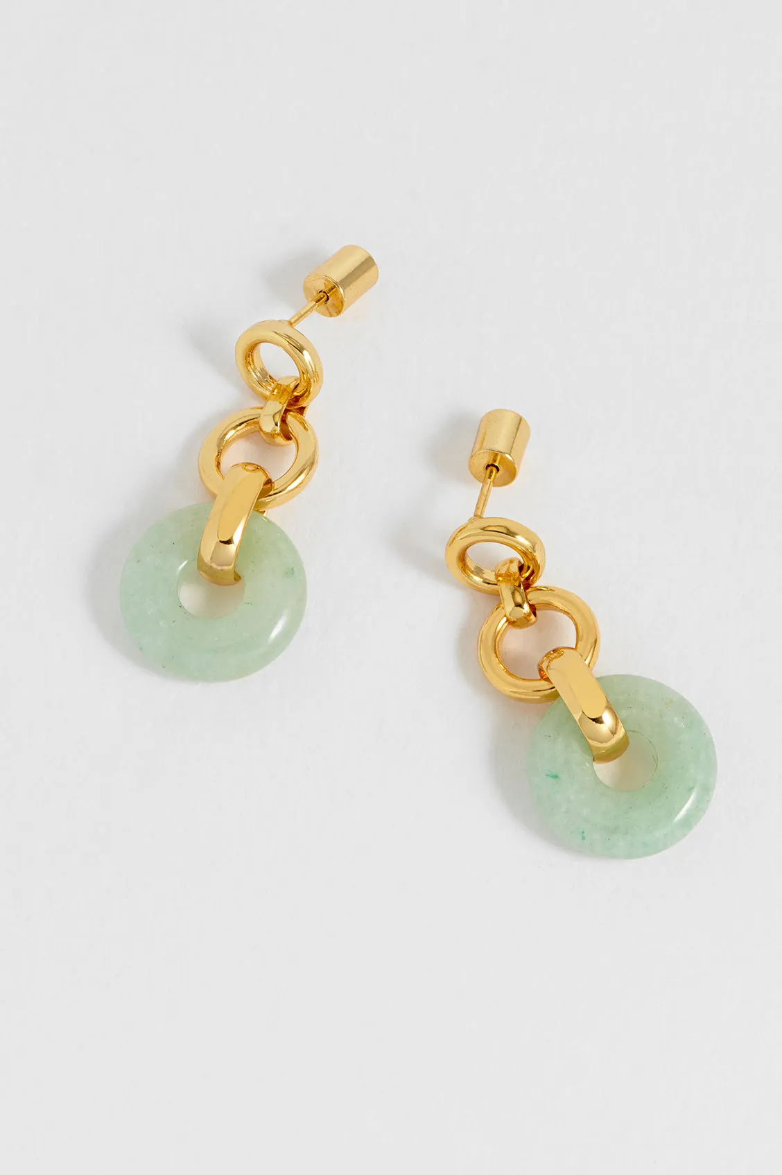 Green Graduated Round Link Drop Earrings sold by Estella Bartlett product image thumbnail 4