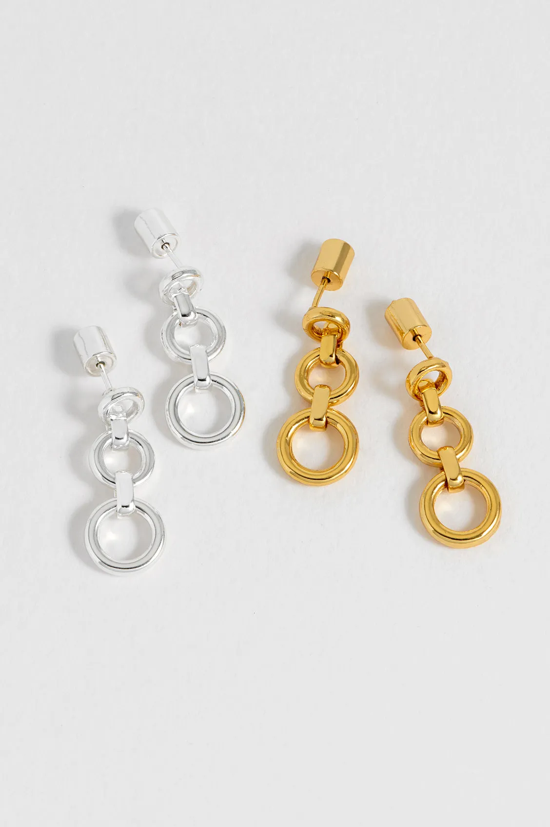 Graduated Round Link Drop Earrings sold by Estella Bartlett product image thumbnail 5