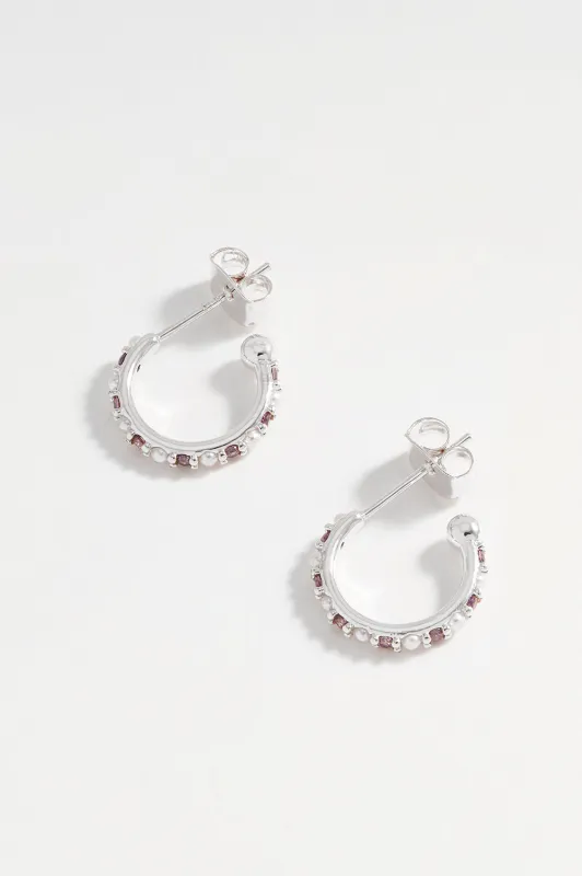 Pearl and Purple CZ Hoops sold by Estella Bartlett