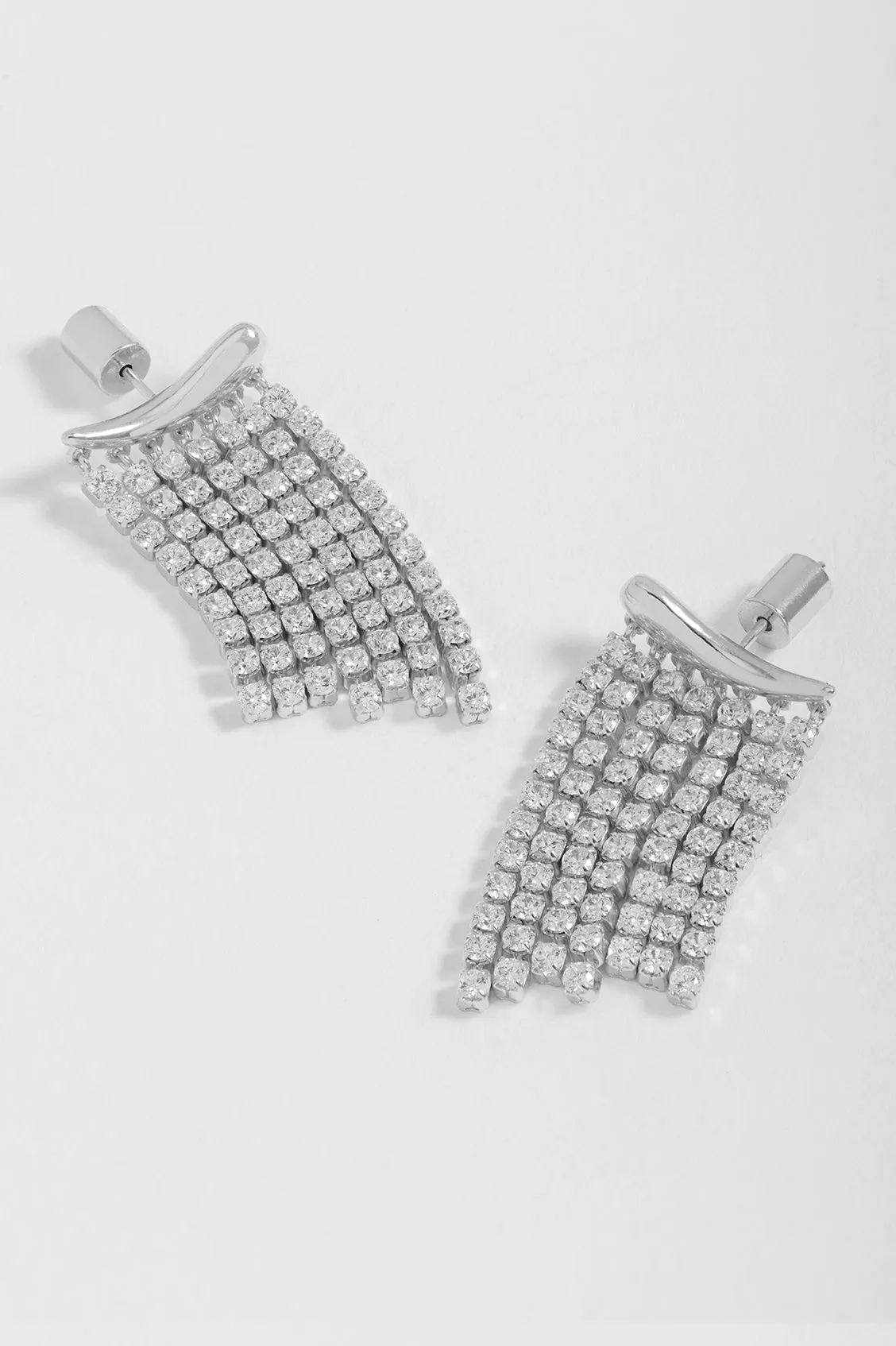 Tiered Tennis Chain Drop Earrings sold by Estella Bartlett product image thumbnail 2