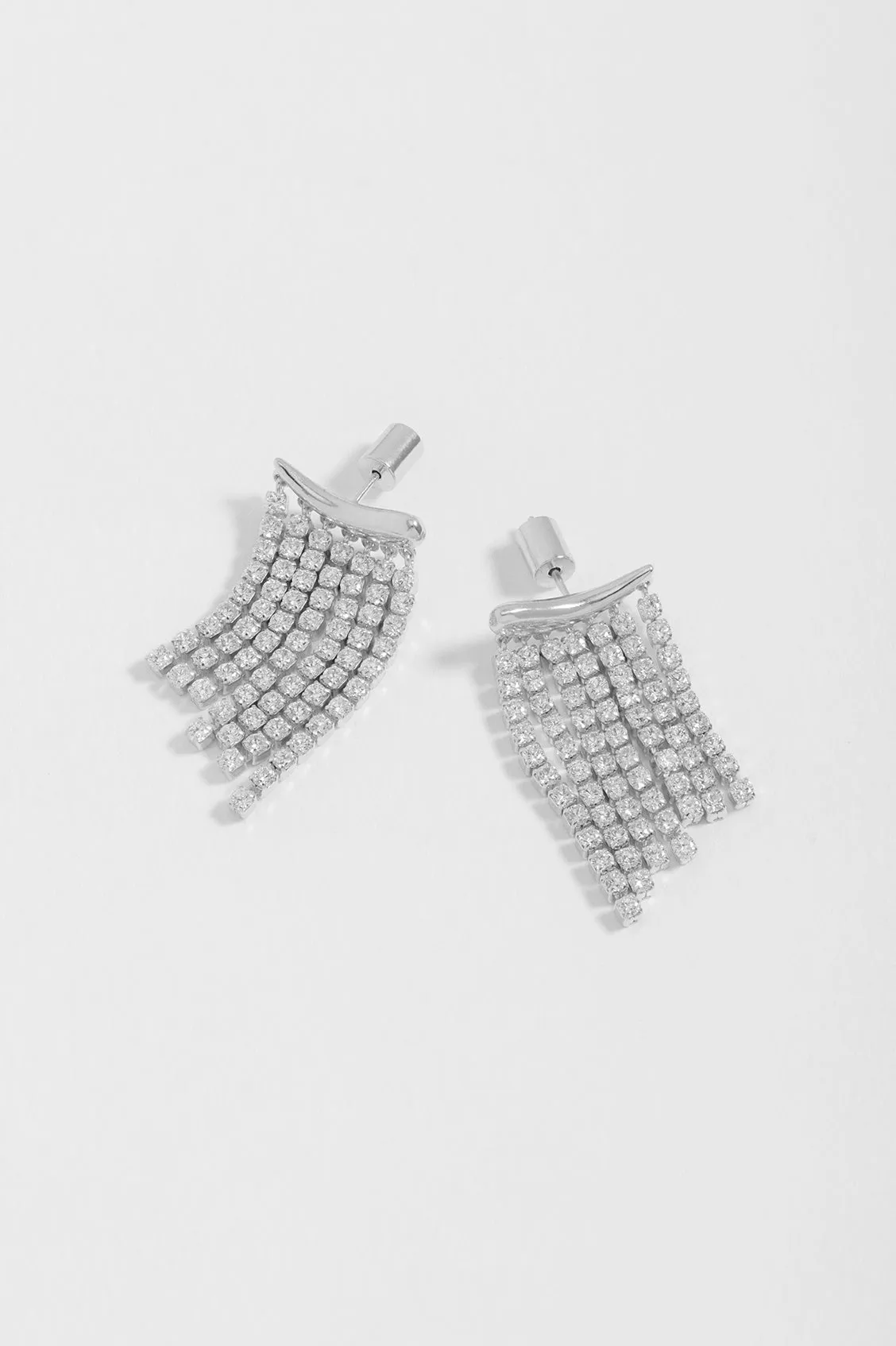 Tiered Tennis Chain Drop Earrings sold by Estella Bartlett product image thumbnail 3