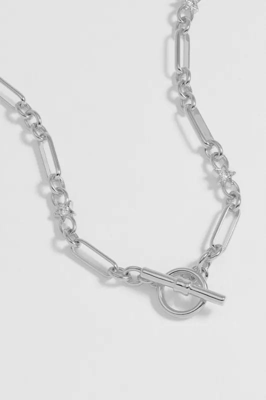 Star Paperclip Link T-Bar Necklace sold by Estella Bartlett