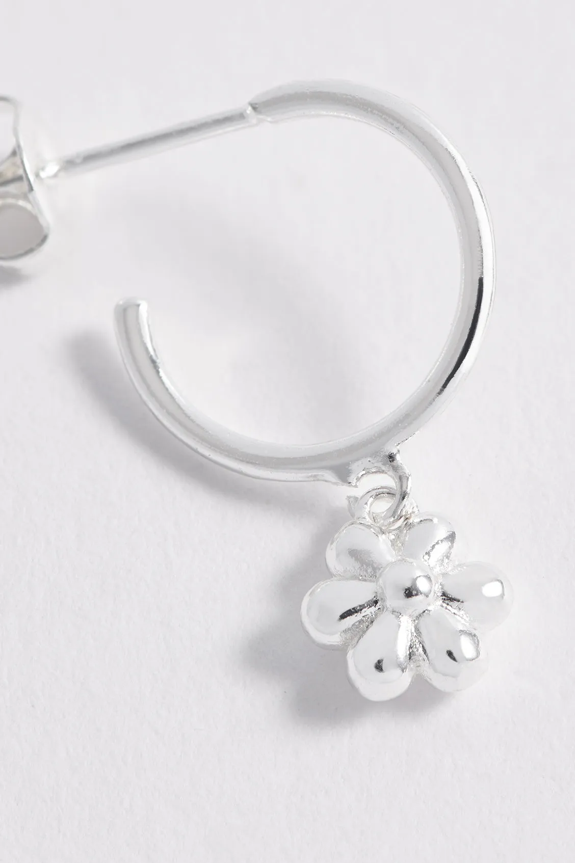 Flower Charm Drop Hoops sold by Estella Bartlett product image thumbnail 3