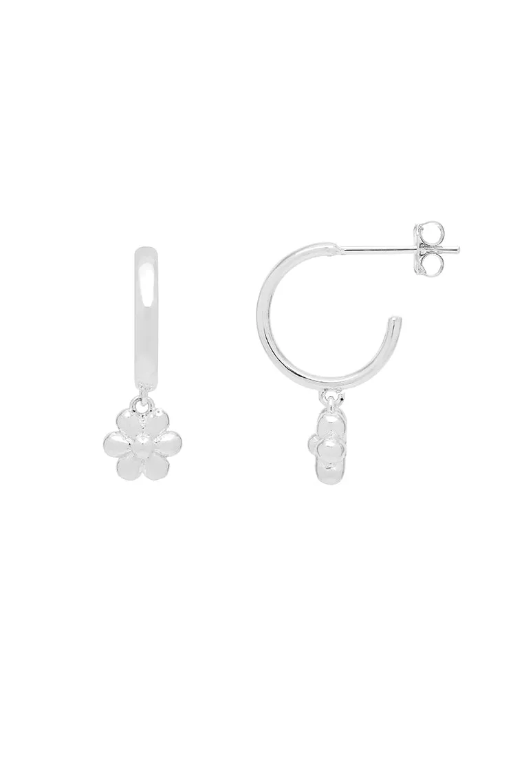 Flower Charm Drop Hoops sold by Estella Bartlett product image thumbnail 2