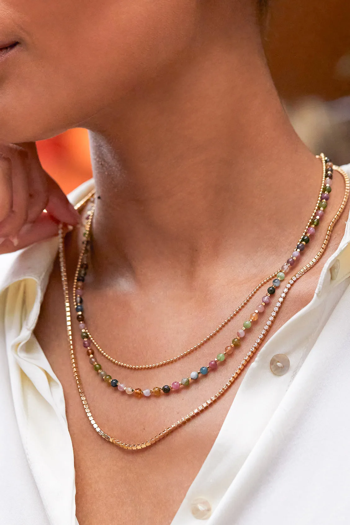 Fine Tennis Chain Necklace sold by Estella Bartlett product image thumbnail 2