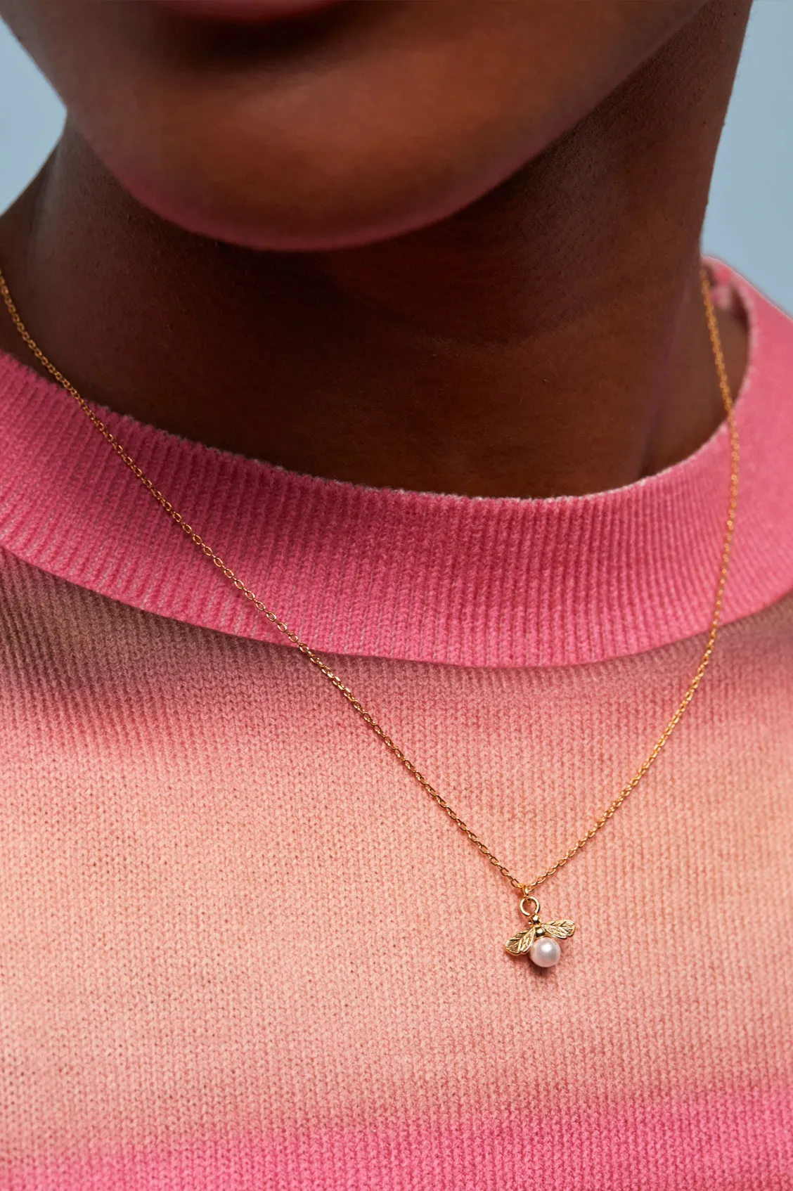 Pearl Bee Pendant Necklace sold by Estella Bartlett product image thumbnail 4