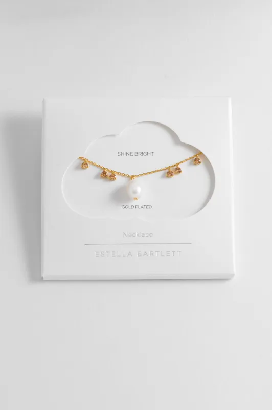 Pearl CZ Pendant Necklace sold by Estella Bartlett