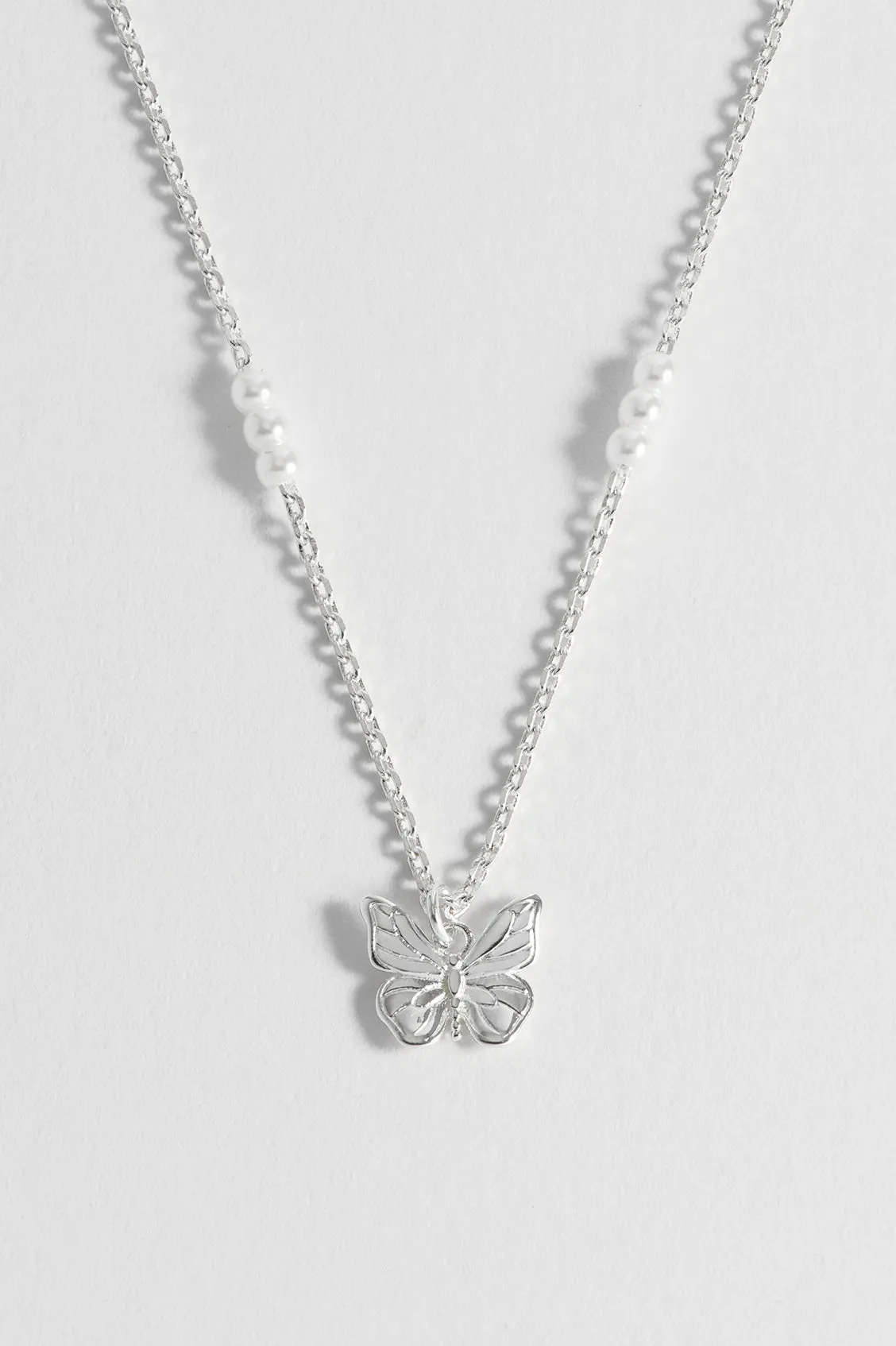 Pearl Butterfly Pendant Necklace sold by Estella Bartlett product image thumbnail 5