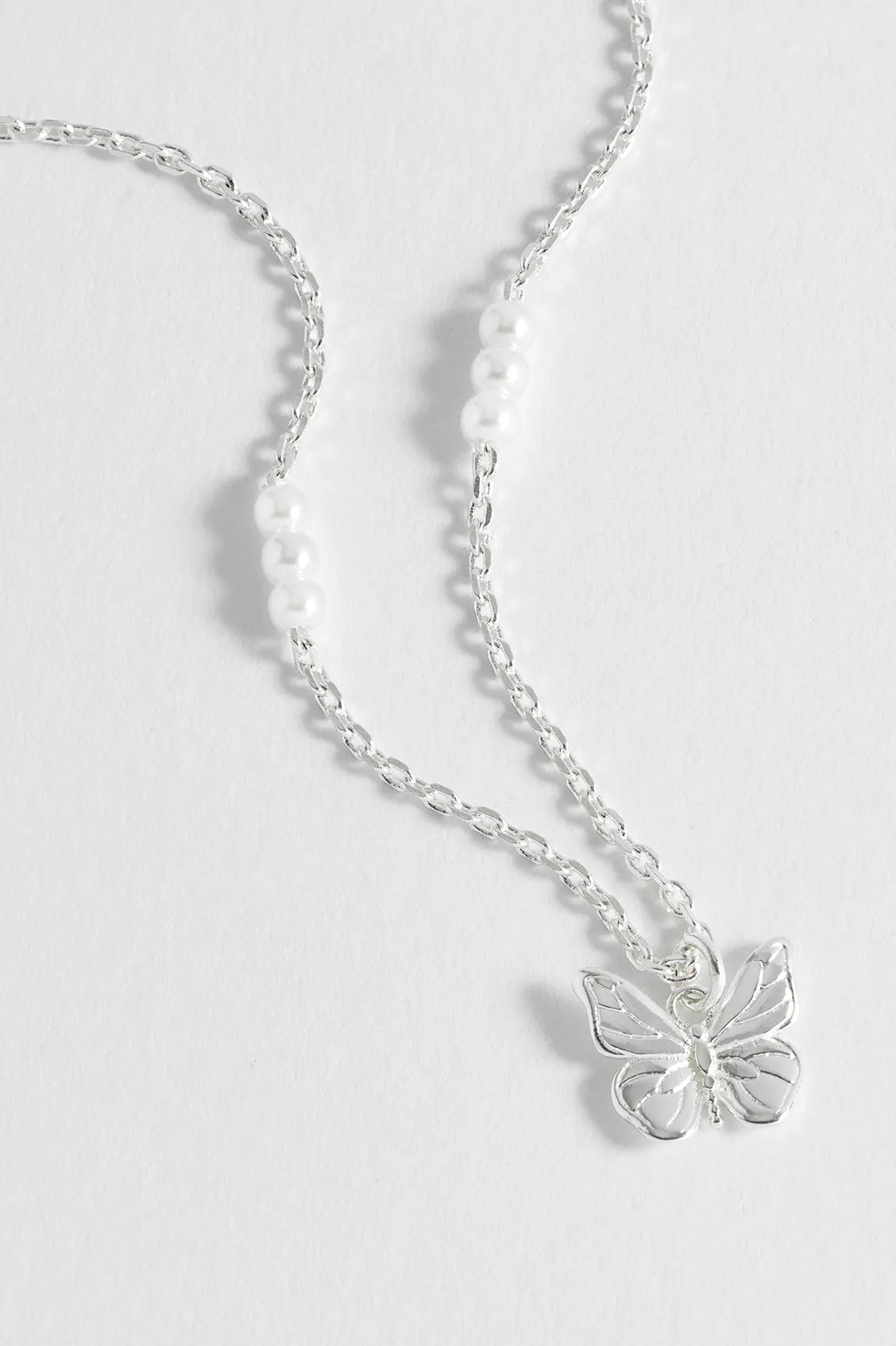 Pearl Butterfly Pendant Necklace sold by Estella Bartlett product image thumbnail 2