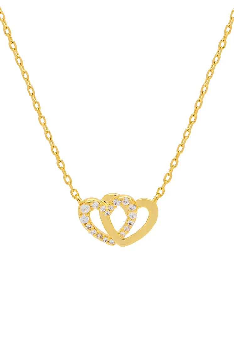 Interlocking Heart CZ Necklace sold by Estella Bartlett product image thumbnail 3