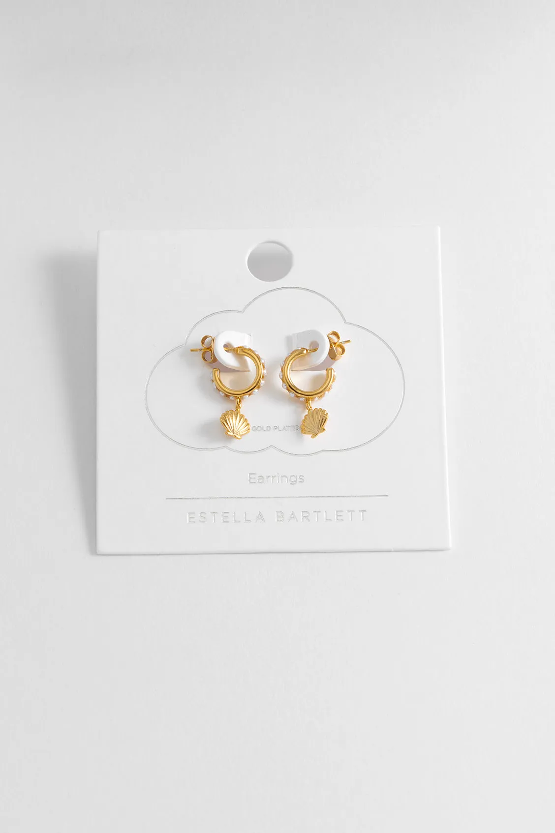 Pearl Scallop Drop Hoops sold by Estella Bartlett product image thumbnail 5