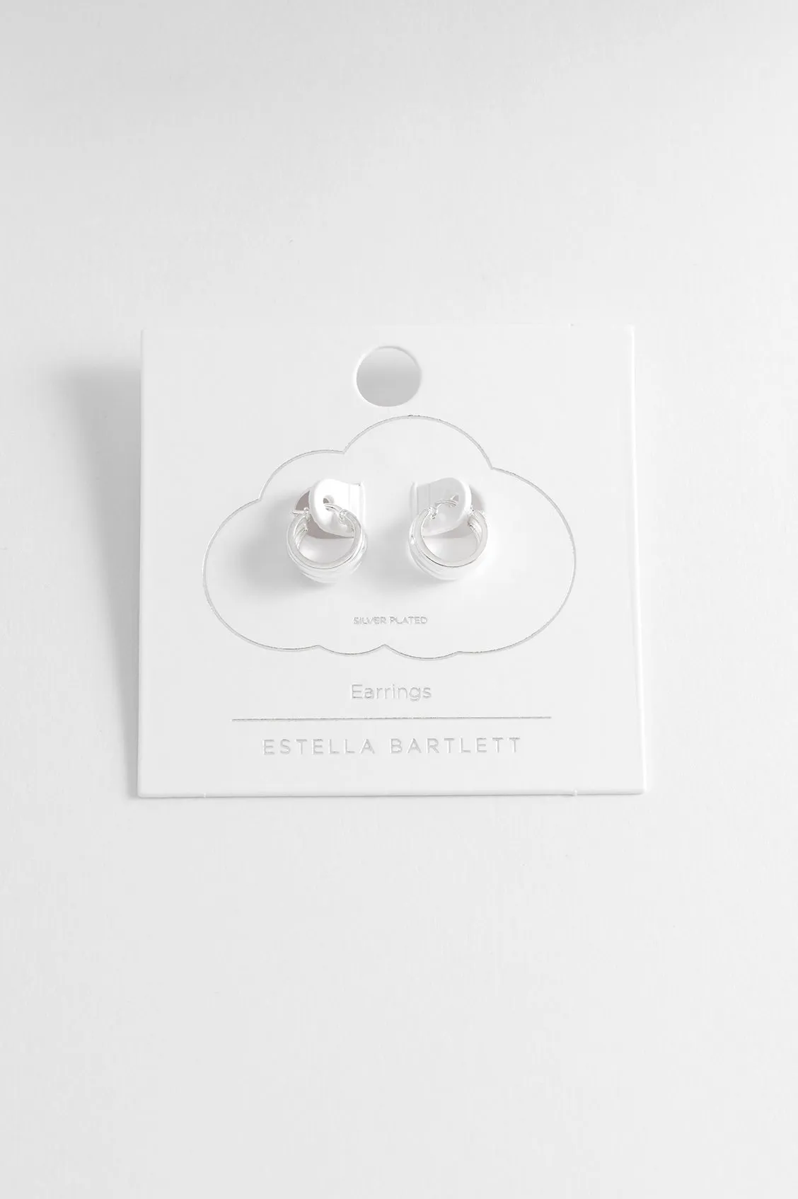 Chunky Silver Textured Hoops sold by Estella Bartlett product image thumbnail 5